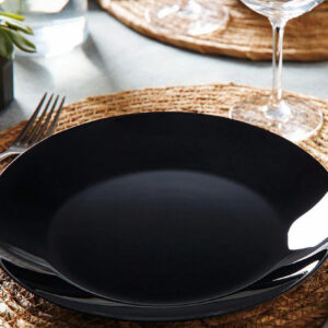 Assiette Plate en Verre Noir Acropal (Ø 25 cm)