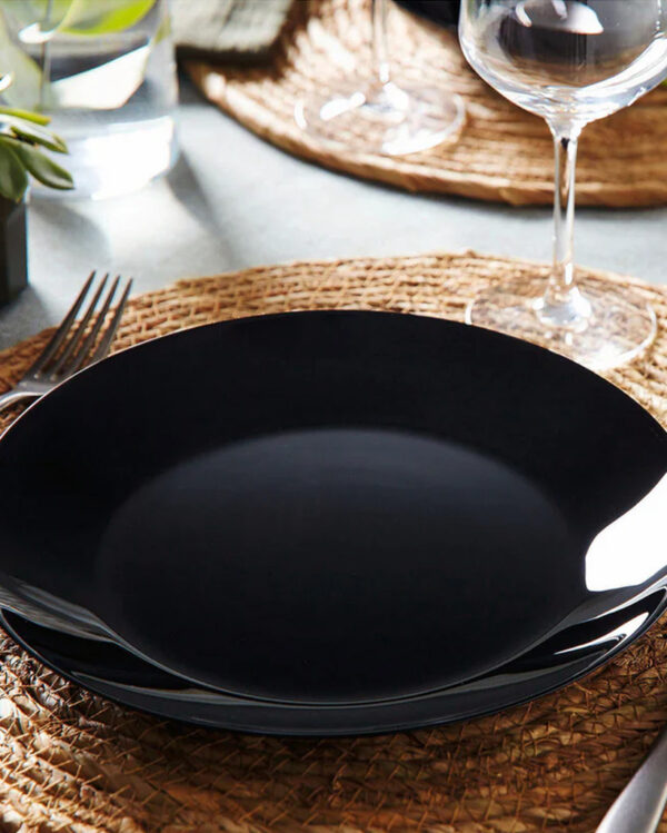 Assiette Plate en Verre Noir Acropal (Ø 25 cm)
