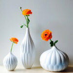 Collection de 3 Vases en Porcelaine Texturée