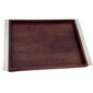 Plateau Rectangulaire en Bois avec Poignées en Métal Argent