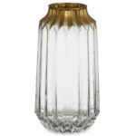 Vase Transparent avec Bordure Dorée