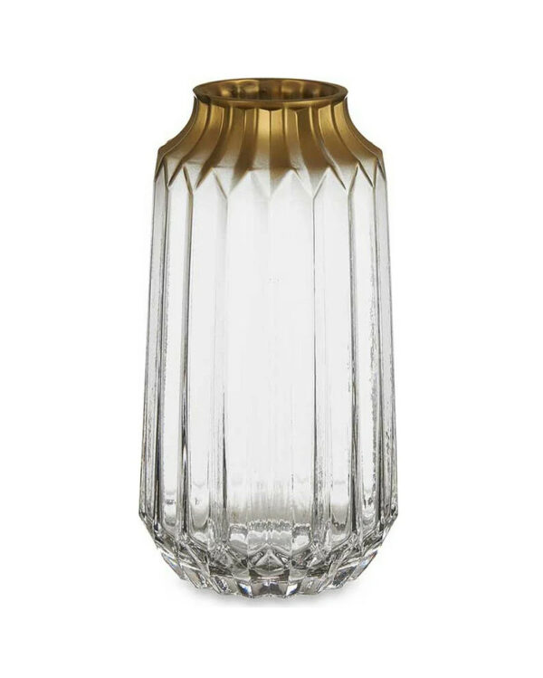 Vase Transparent avec Bordure Dorée