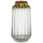 Vase Transparent avec Bordure Dorée