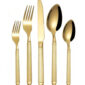 Ensemble de Couverts Dorés Classiques en Acier Inoxydable - 25 Pièces