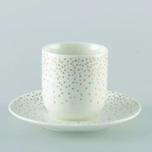 Tasses Café 90 ml Plumetis Doré (Lot de 6)