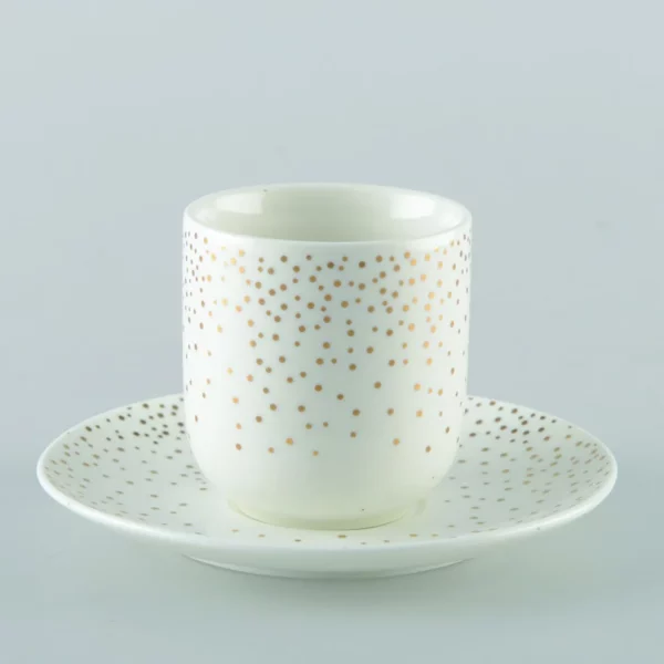 Tasses Café 90 ml Plumetis Doré (Lot de 6)