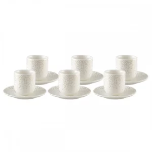 Tasses Café 90 ml Plumetis Doré (Lot de 6)