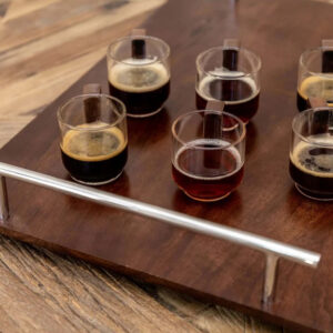 Tasses à Café en Verre avec Anse en Bois (lot de 6)