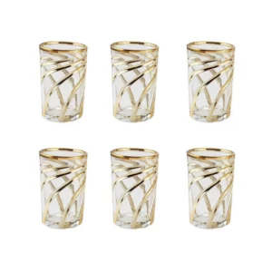 Tasses à thé Spirale Dorée (Lot de 6) – Image 2