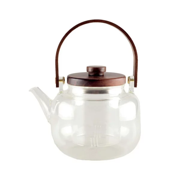Théière en Verre avec Anse en Bois