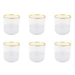 Verres à Eau Bord Bas Doré Nish (Lot de 6)