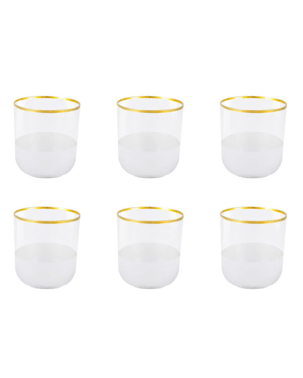 Verres à Eau Bord Bas Doré Nish (Lot de 6)