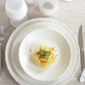 Assiettes creuses blanche FLORA (lot de 6)