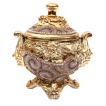 Bol en Céramique Dorée avec Couvercle - Collection Ambrose