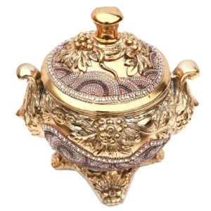 Bol en Céramique Dorée avec Couvercle - Collection Ambrose